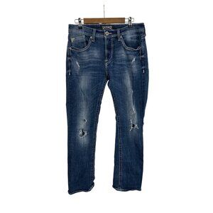 Salvage Mens Distressed Havoc Straight-Leg Slim Fit Jeans Medium Wash Size 33